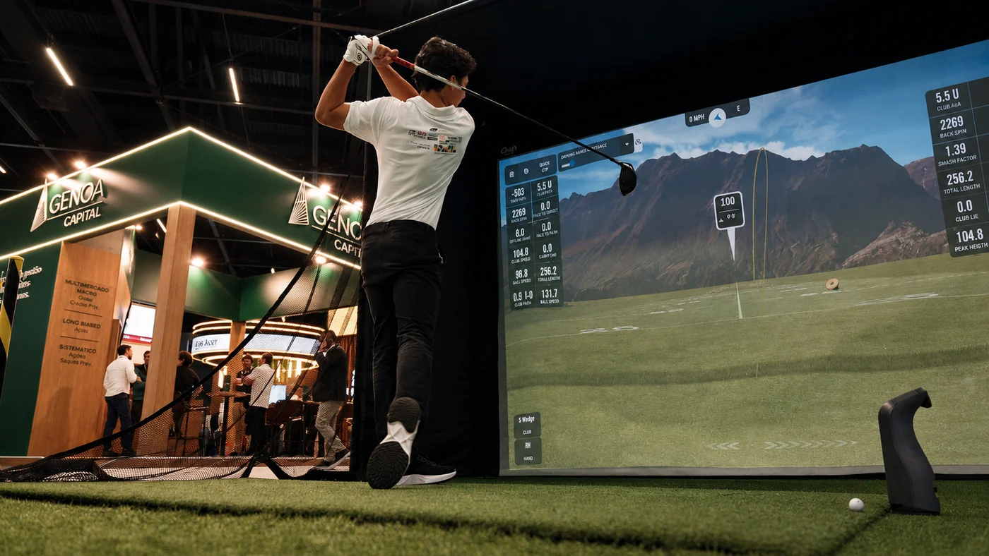 Ativação de simulador de golfe em evento — B&T XP